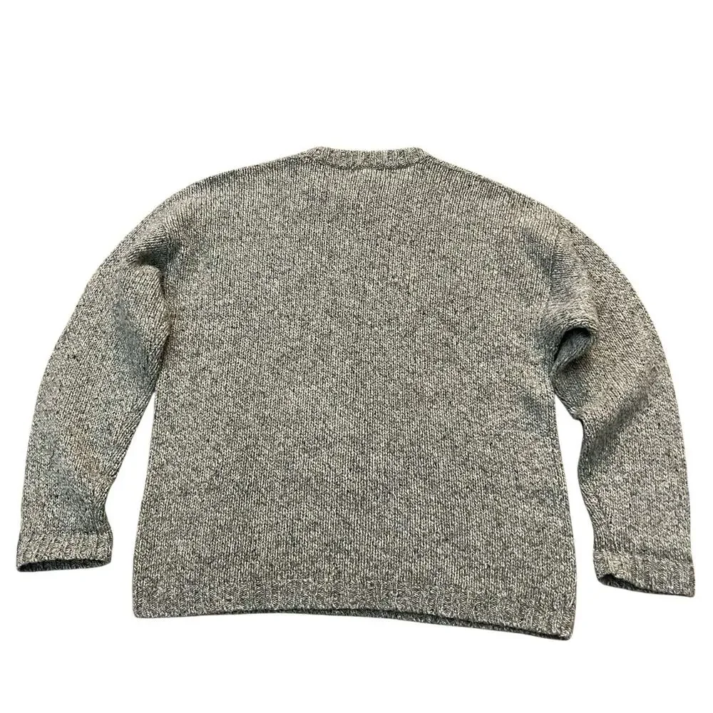 VTG Lands End Mens Chunky Wool Blend Sweater Large Fisherman Preppy Grandpacore